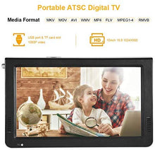 Load image into Gallery viewer, 10 inch Portable TV, ATSC Digital Television 16:9 TFT LED 1080P HDMI Video Player with USB/TF Card Slot Built-in Rechargeable Battery for Home Car Outdoor Travel: Electronics