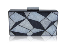 Load image into Gallery viewer, Black 3D Geometrie Acrylic Box Clutch-Milanblocks