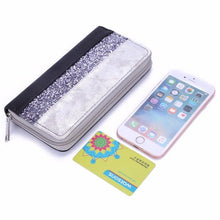 Load image into Gallery viewer, Women patchwork Wallet pu clutch Long
